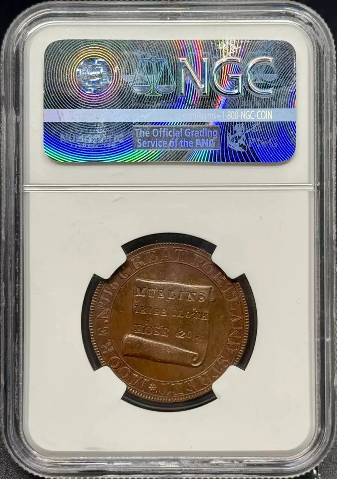 1795 Conder Token NGC MS-64 BN MIDDLESEX - MOORE'S E: MILLED \ (FINE) - Image 2 of 2