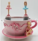 BALLERINA MINI MUSIC BOX CUP AND SAUCER PLAYS SIDE BY SIDE BNIB