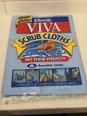 Kleenex VIVA Reusable Scrub Cloths 6 Pack - 1996 NOS Made In USA