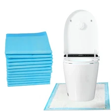 25 Pack Disposable Toilet Mats Absorbent Toilet Floor Protector from Urine U-...