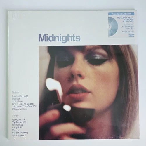 Taylor Swift Midnights Moonstone Blue Vinyl LP 2022 New Sealed