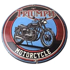 Vintage Triumph Motorcycle Sign - Gas Pump Garage Porcelain Service Sign