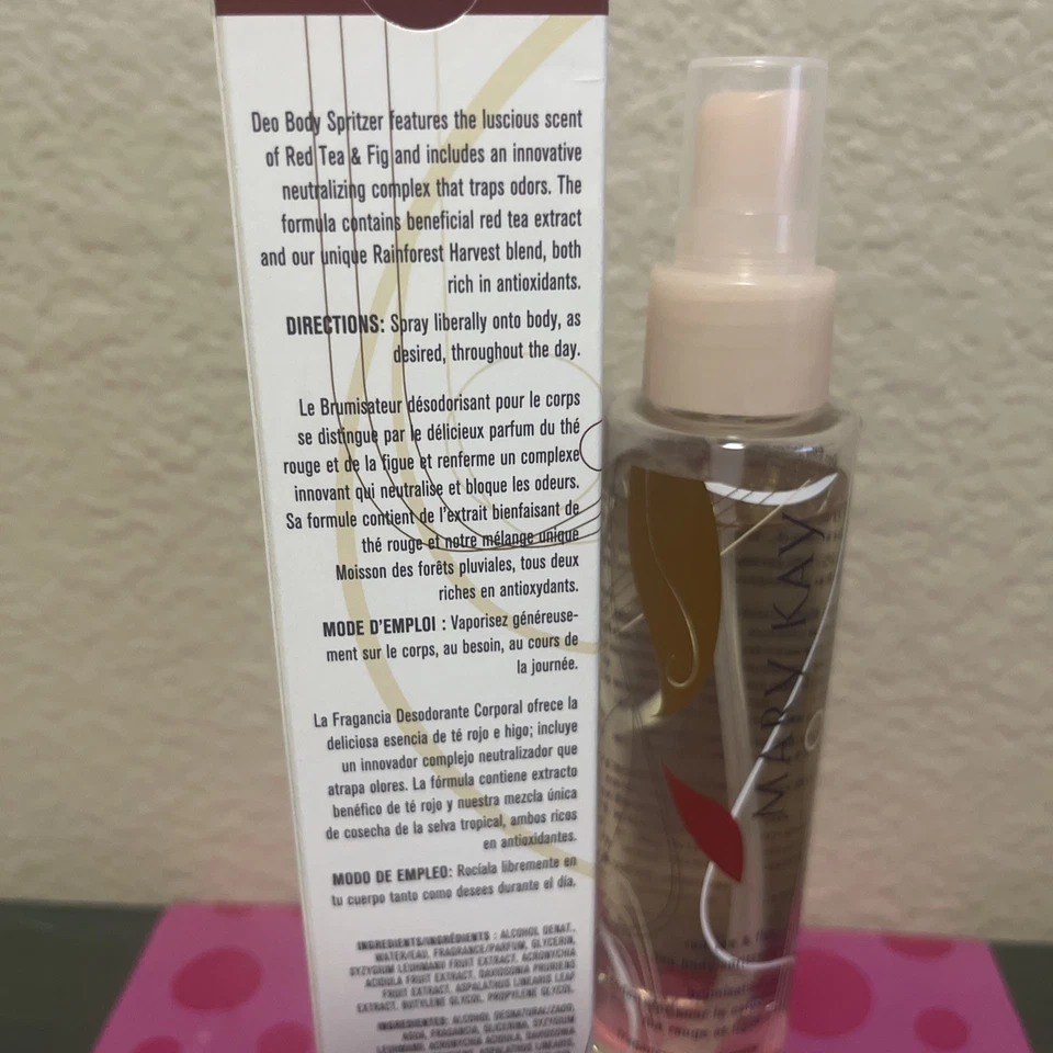 Mary Kay TÉ ROJO E HIGO DESODORANTE BODY SPRITZER 5 fl oz descontinuado nuevo sin usar Foto 2 de 2