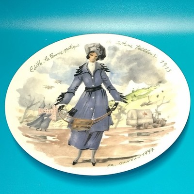 Limoges Plate Les Femmes Du Siecle Edith 1915 Porcelain France Henri dArceau