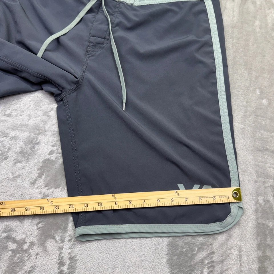 Pantalones Cortos de Board RVCA Para Hombres Talla 34 Gris Azul Bañador Surf Ropa de Playa ANP RM Tanore Foto 4 de 4