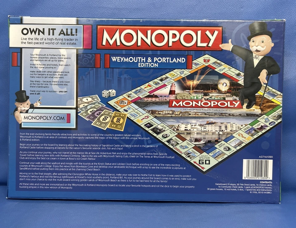 Super Rare Monopoly Weymouth & Portland Edition Hasbro 2012 Game - New Sealed - Image 2 of 4