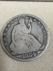 1854-O Silver Seated Liberty Half Dollar - Cleaned