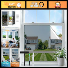 One Way Privacy Window Film - UV Blocking Heat Control Static Cling, 35.4"x6.5'