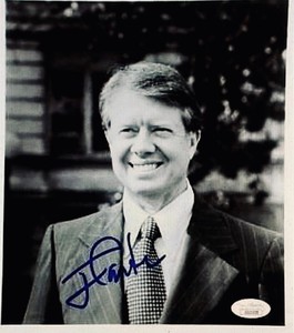 President Jimmy Carter Signed JSA  • 8 x 10 • Great Photo w JSA CERT Bold Auto