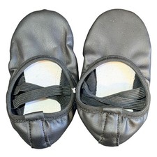 Stelle Ballet Slipper Toddler Girls 11 Black Faux Leather Split Sole Dance Shoe
