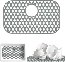 Sink Protectors Silicone Sink Mats Grid for Kitchen Stainless Steel Rear