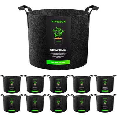 10Pcs  25L Pflanzsäcke Mit Henkeln Pflanztasche Grow Plant Bags Pflanzbehälter
