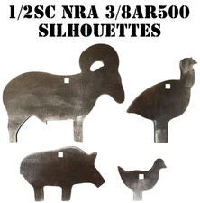 1/2sc 3/8" AR500 IHMSA/NRA Metallic Silhouette Steel Shooting Target Gongs 4pc