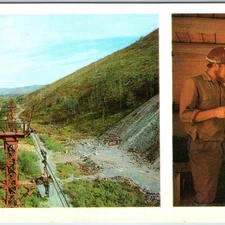 1975 Solnechny, Soviet Union Mine Postcard Ore Cable Car USSR Russia Industry 3R