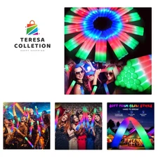 120 PCS Foam Glow Sticks with 3 Modes Colorful Flashing, LED Light Sticks, Gl...