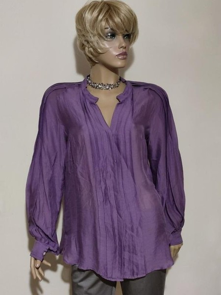 Women Dries Van Noten Shirt Lilac Silk 40 / L / 48