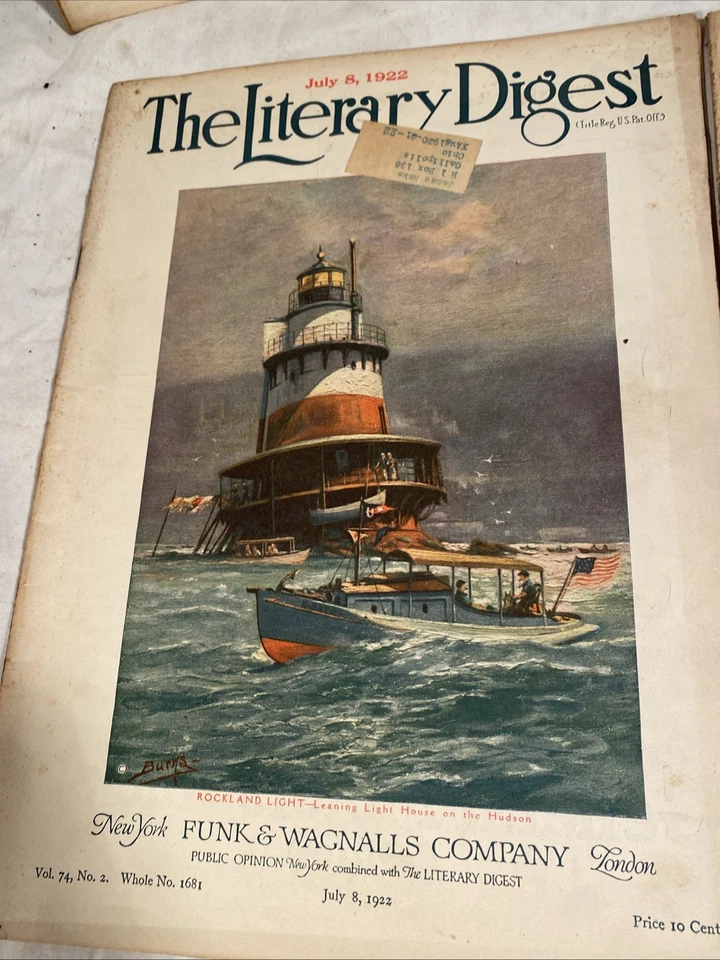 1922 Literary Digest Lot Of 5 Public Opinion Funk Wagnalls July August - Image 2 of 4
