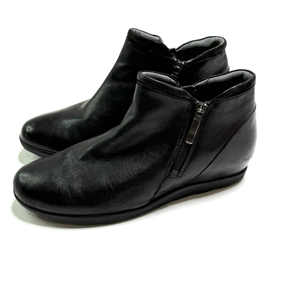 Botines Dansko Miki negros nobuck bruñidos cremallera cuña cómoda 38 EE. UU. 7,5/8 Foto 3 de 4