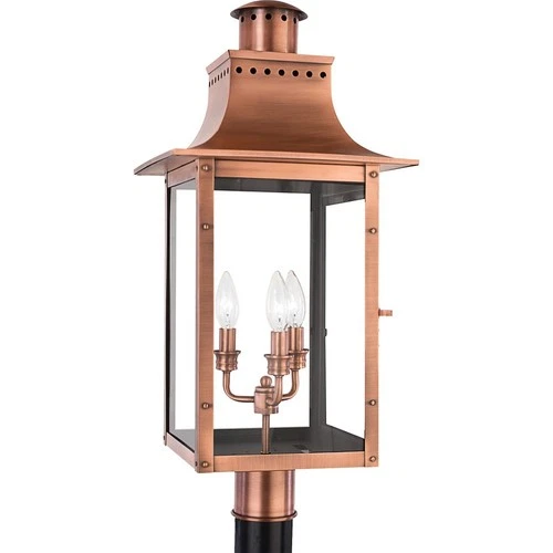 Quoizel Lighting - Three Light Outdoor Post Lantern - Outdoor Lantern - Chalmers - Picture 1 of 4