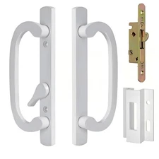 Offset Sliding Patio Door Handle with Diecast I/Pulls, Fits 1-3/8" to 2" Thic...