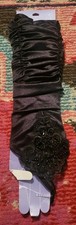 NEW NWT Claires long black beaded fingerless gloves gothic witchy prom formal