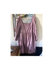 NWT Mauve Lilac Smocked Milkmaid Feminine Balloon Sleeves Size 2X Dress