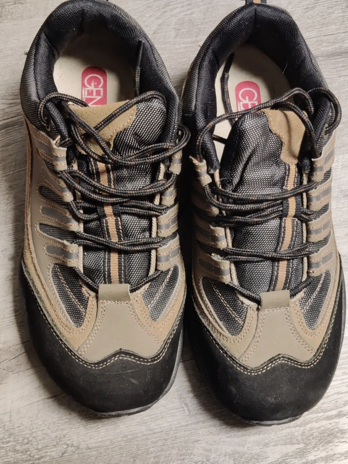Genext Men's Hiker Orthopedic Brown Leather Shoes Size 11M Slip Resistant