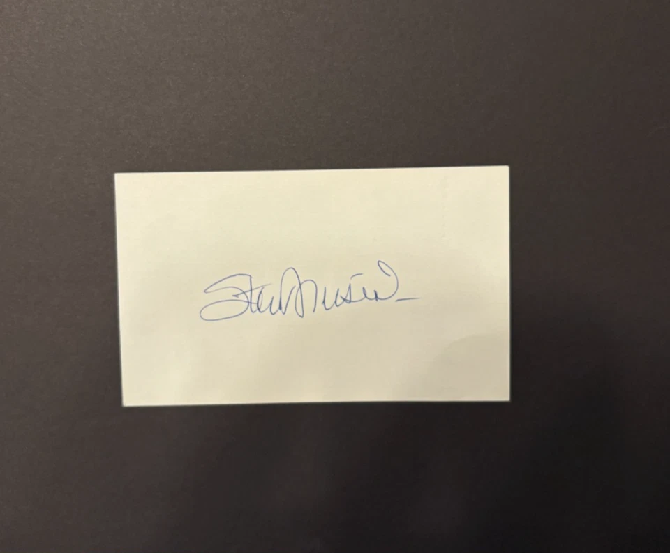 Stan Musial - 12x18" Framed Signed Card and 8x10 Art Cardinals HOF Auto PSA DNA - Image 4 of 4