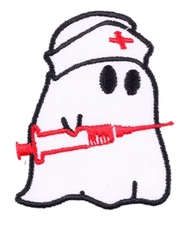 GHOST - NURSE - RN - Embroidered Iron On/Sew-On Patch
