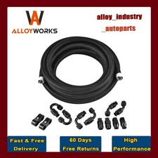 6 AN PTFE Fuel Line Kit AN6 E85 Nylon Braided Fuel Hose 16FT 5/16In ID Upgraded