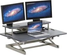 Height Adjustable 36-Inch Standing Desk Converter for Ergonomic Workspaces