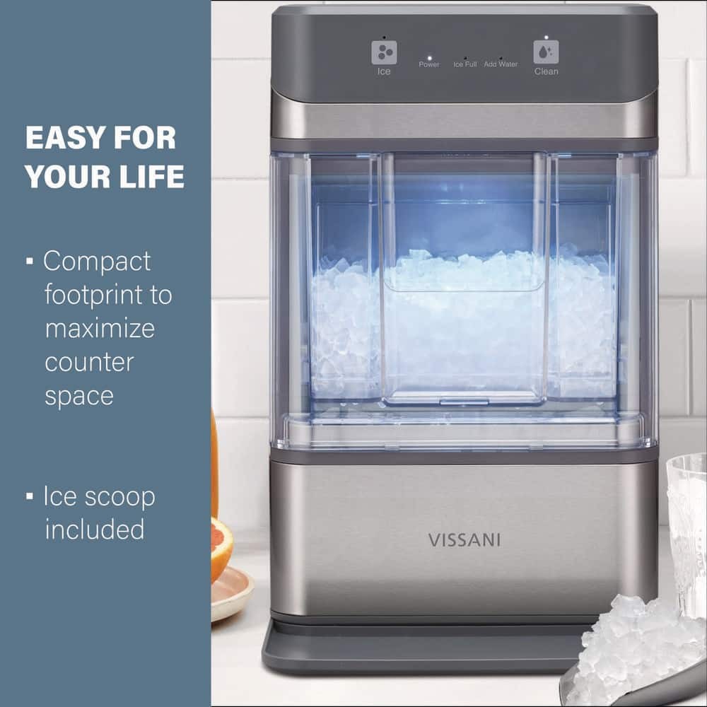 Vissani 34 lbs. Portable Nugget Ice Maker w/ Automatic Cleaning