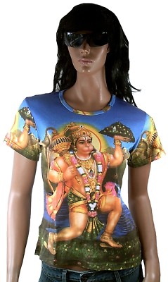 HANUMAN Hindu Shiva Religion Affen Gott Goa Beach Dj Tattoo Designer T-SHIRT M