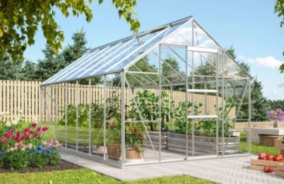 Vitavia, Gewächshaus, Treibhaus Merkur 11500 silber, HKP oder ESG mit Fundament