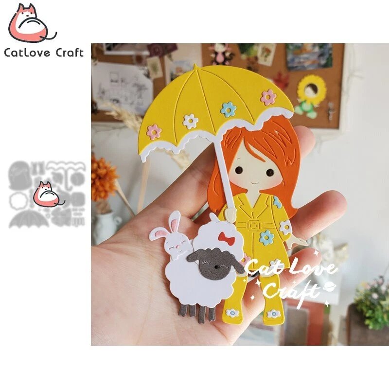 Girl With Umbrella Stencil