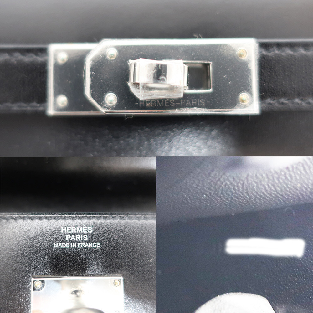 HERMES ケース 黒 レザー Made in France HERMES Kelly Depeche 38 Briefcase Box Calf Leather Black K 2007