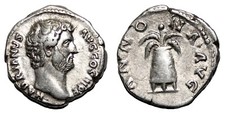 *AET* HADRIAN AR Denarius. EF-/VF+. The annona.
