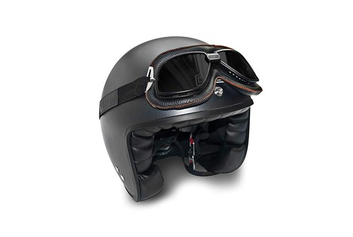 Bertoni Motorcycle Goggles Vintage Aviator Leather AF196 Mask for Jet Helmet - Picture 14 of 15