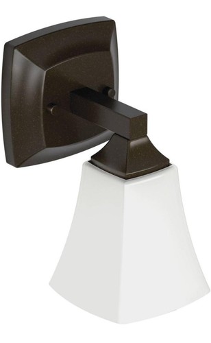 Moen Voss 1 Light Dual Mount Bathroom Vanity Fixture Frosted Glass Bronze