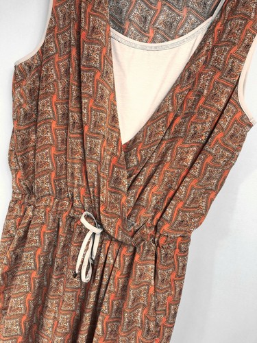 Airfield Overall ärmellos orange-braun-beige Gr. 44 100 % Seide - Bild 2 von 6