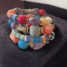 Colorful Beaded Wrap Bracelet Bohemian Statement Colorful Festival Artistic Bold