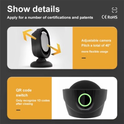 Omnidirectional QR Codes Reader ABS Housing Compatible for Multiple OS Systems