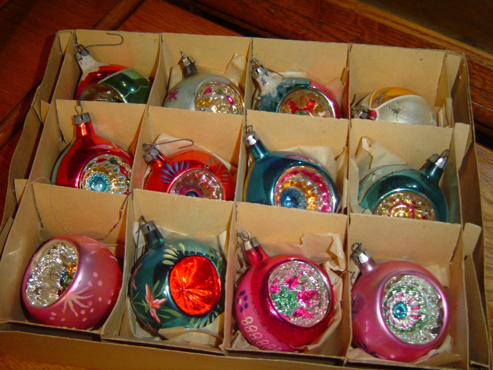 Vintage Polish Fantasia Christmas Ornaments 4 INCH (11) indent (1) round in box eBay