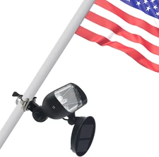 Flag Pole Light Solar Powered, 2 in 1 House Mounted Flagpole Solar Light, Metal