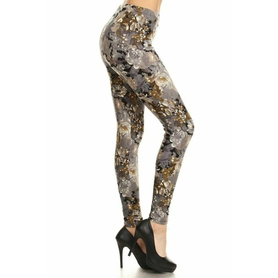 X-Plus Nueva Mezcla Mujer Acuarela Floral Leggings  Foto 4 de 4