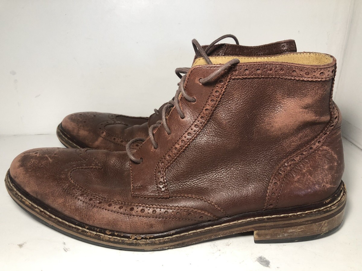 Cole Haan William Wingtip Oxford Chukka Burgundy Leather Boots C13592 Men's  11