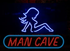 20"x16"Man Cave Neon Sign Light Cafe Store Wall Hanging Nightlight Artwork Decor