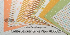 Stampin Up * LULLABY * DSP -12 sheets of 6x6 Paper, Fun Patterns!