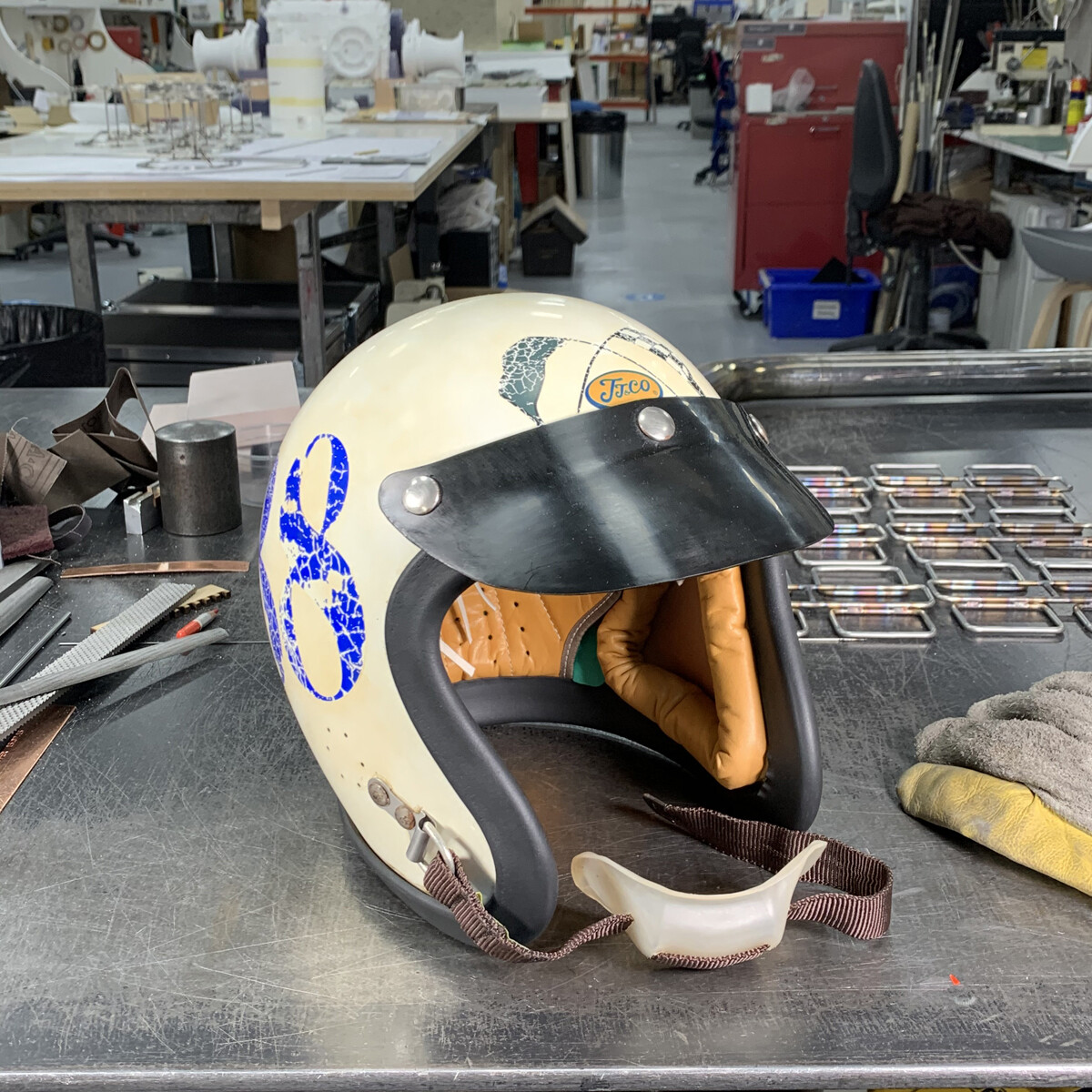 Motorcycle helmet vintage style new! Collectors 1960's