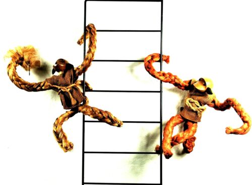 Pareja de monos daneses modernos monos escaladores Bolling Bojeses mono figuras sisal (AB) - Imagen 1 de 6